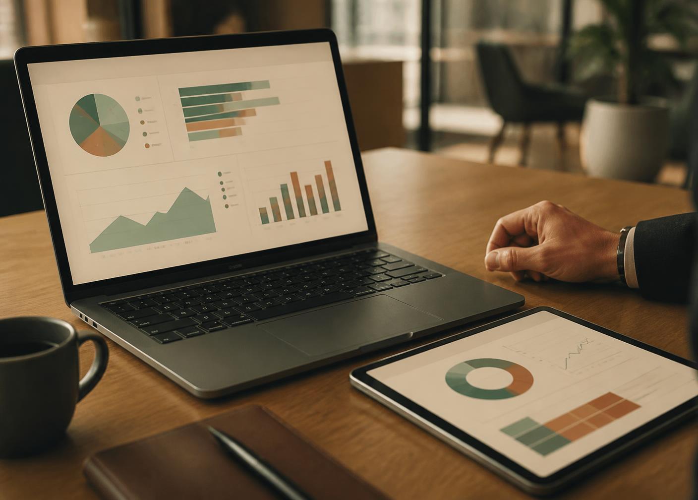 Adoption evidence dashboard on a laptop